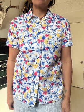 Floral Button Down Women's Shirt
